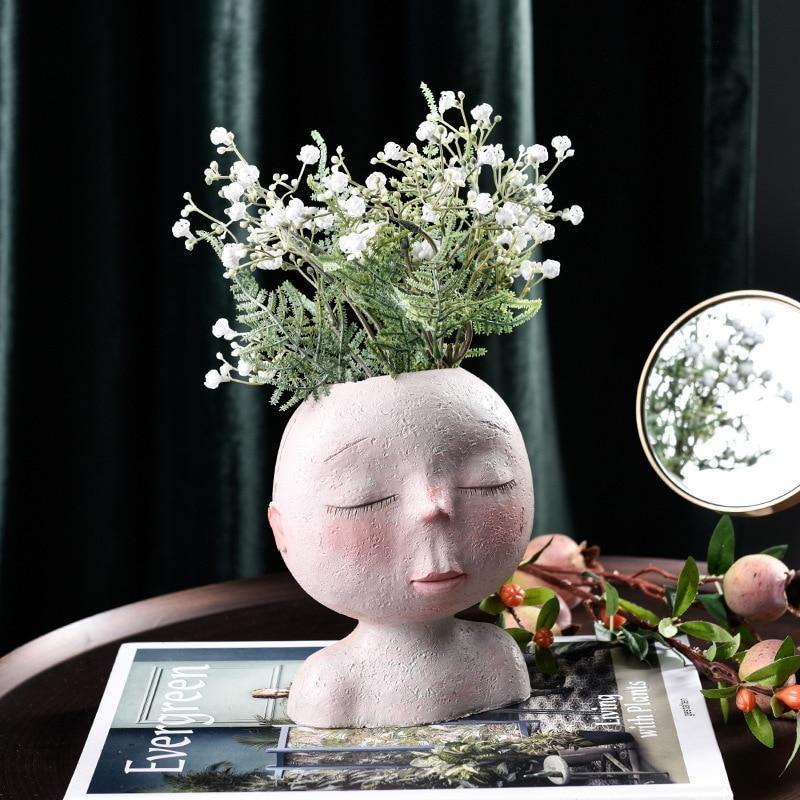Tranquil Sleep Face Planter Vase
